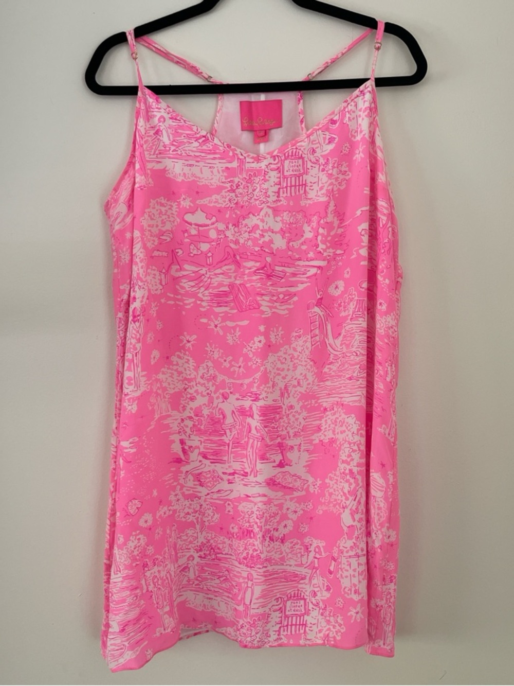 Lilly Pulitzer Hot Pink & White Scenic Slip Dress